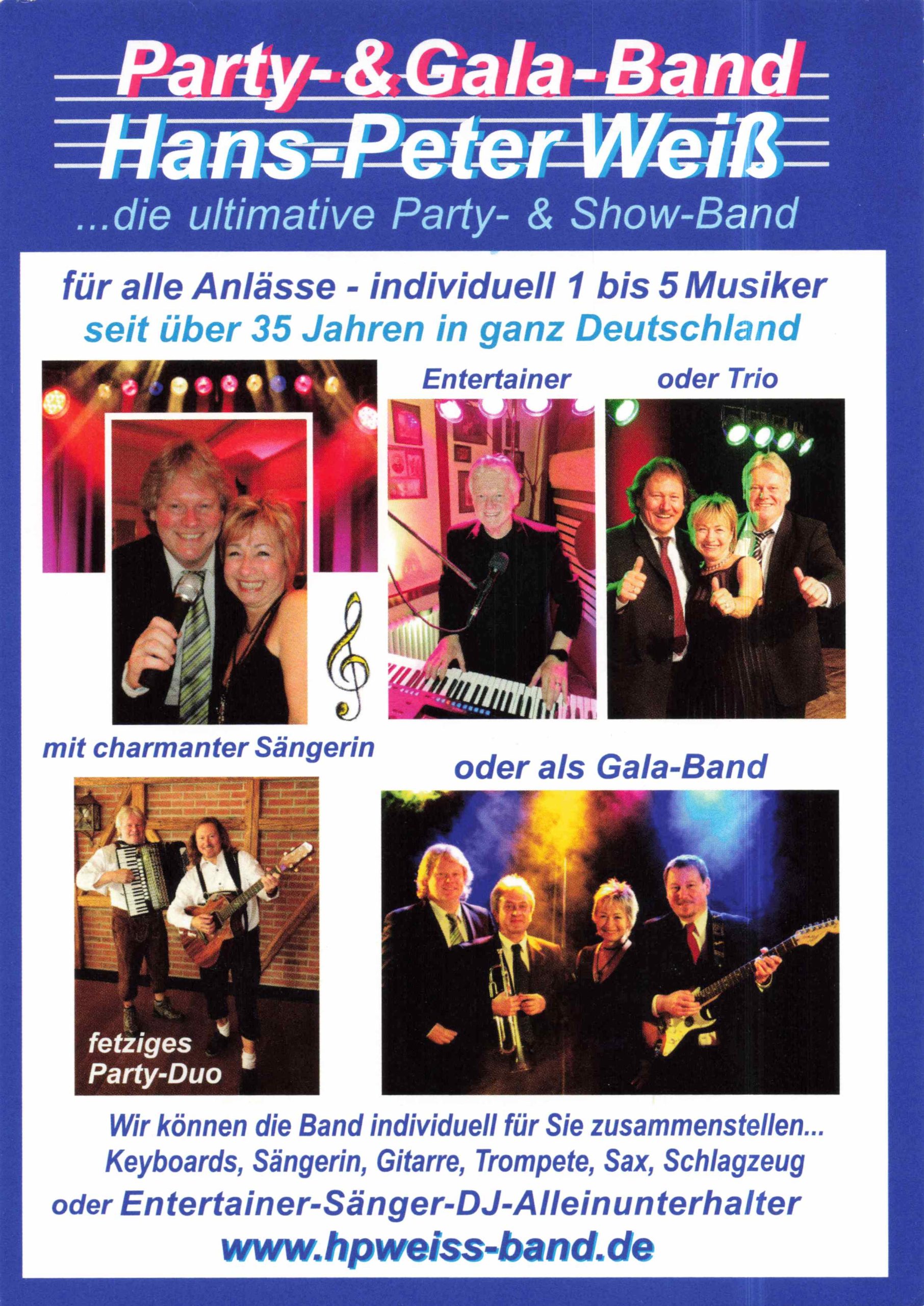 Flyer: Michelle Bönisch mit der Party Gala Band Hans-Peter Weiß