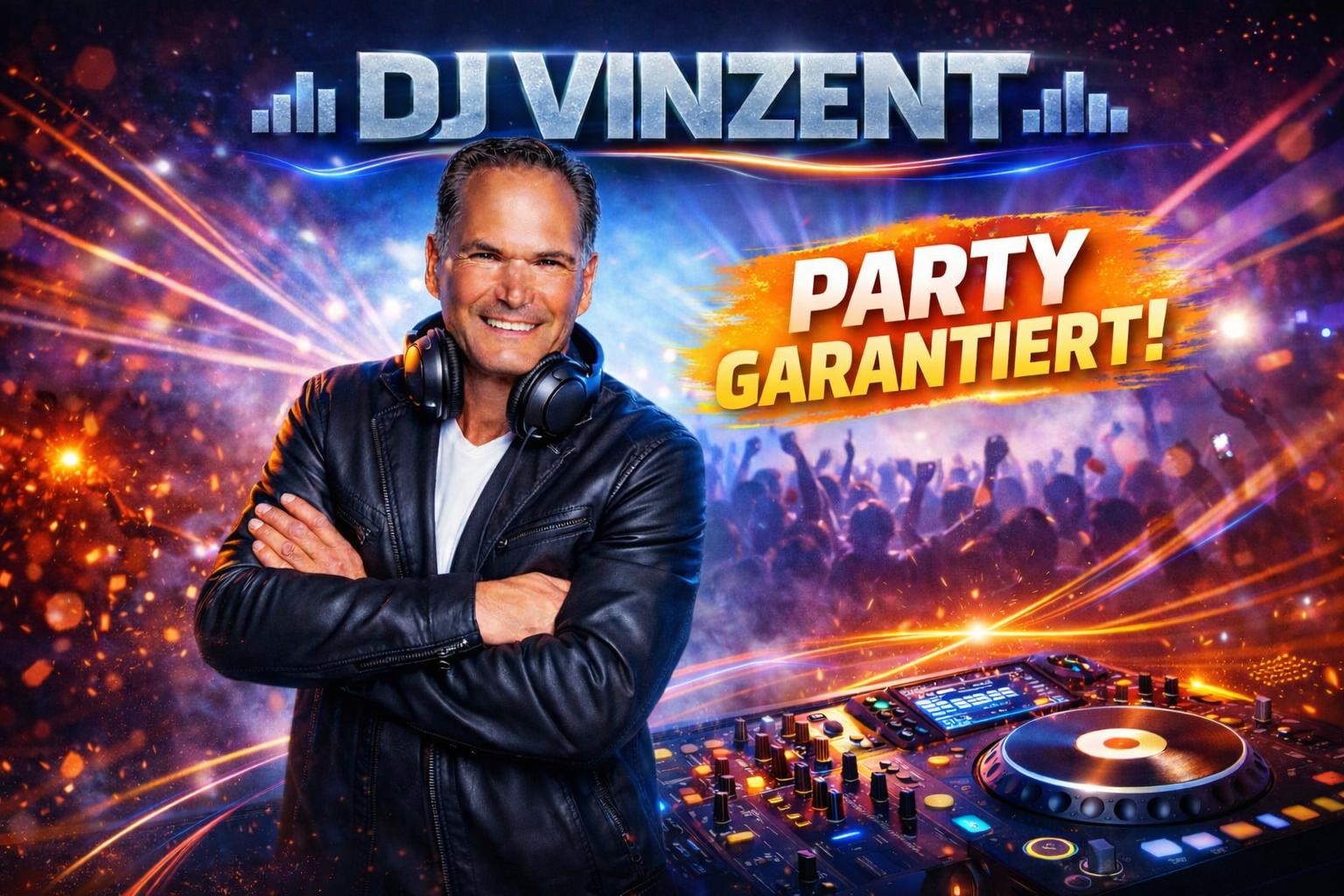 DJ Vinzent Header DJ Vinzent aus Dessau-Roßlau am Mischpult, Header-Bild
