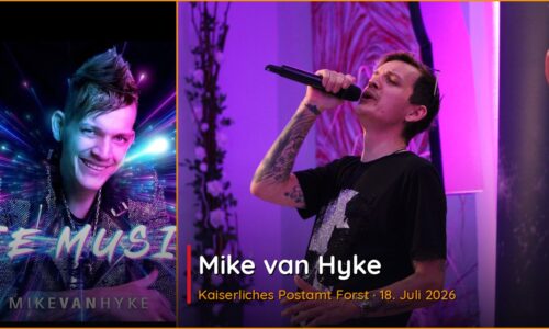 Mike van Hyke bei seinem ersten Solokonzert in der Lausitz - Kaiserliches Postamt Forst, 18. Juli 2026